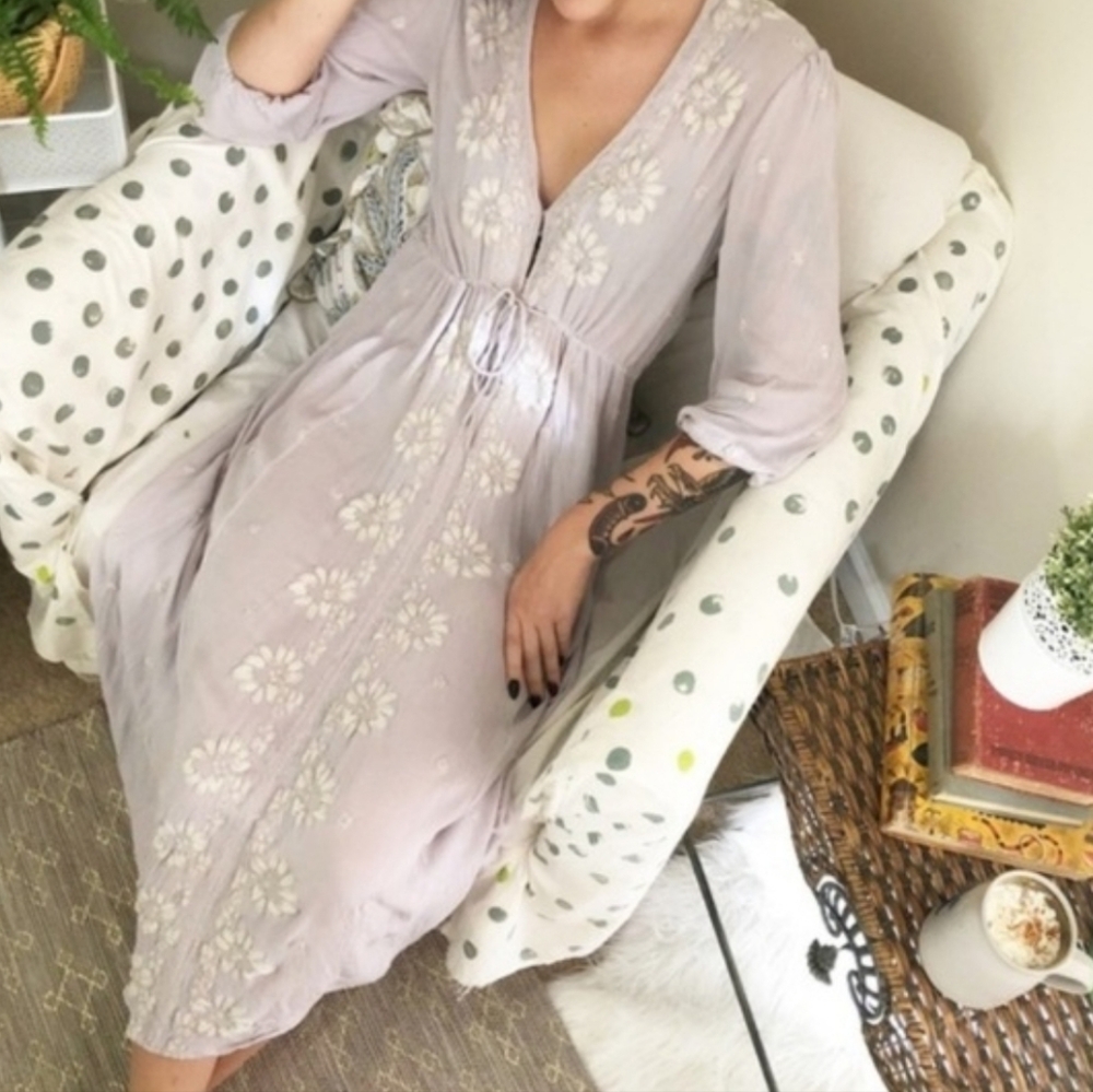 Free People Fable Dusty Lavendar Maxi Dress Size Medium - Picture 4 of 14